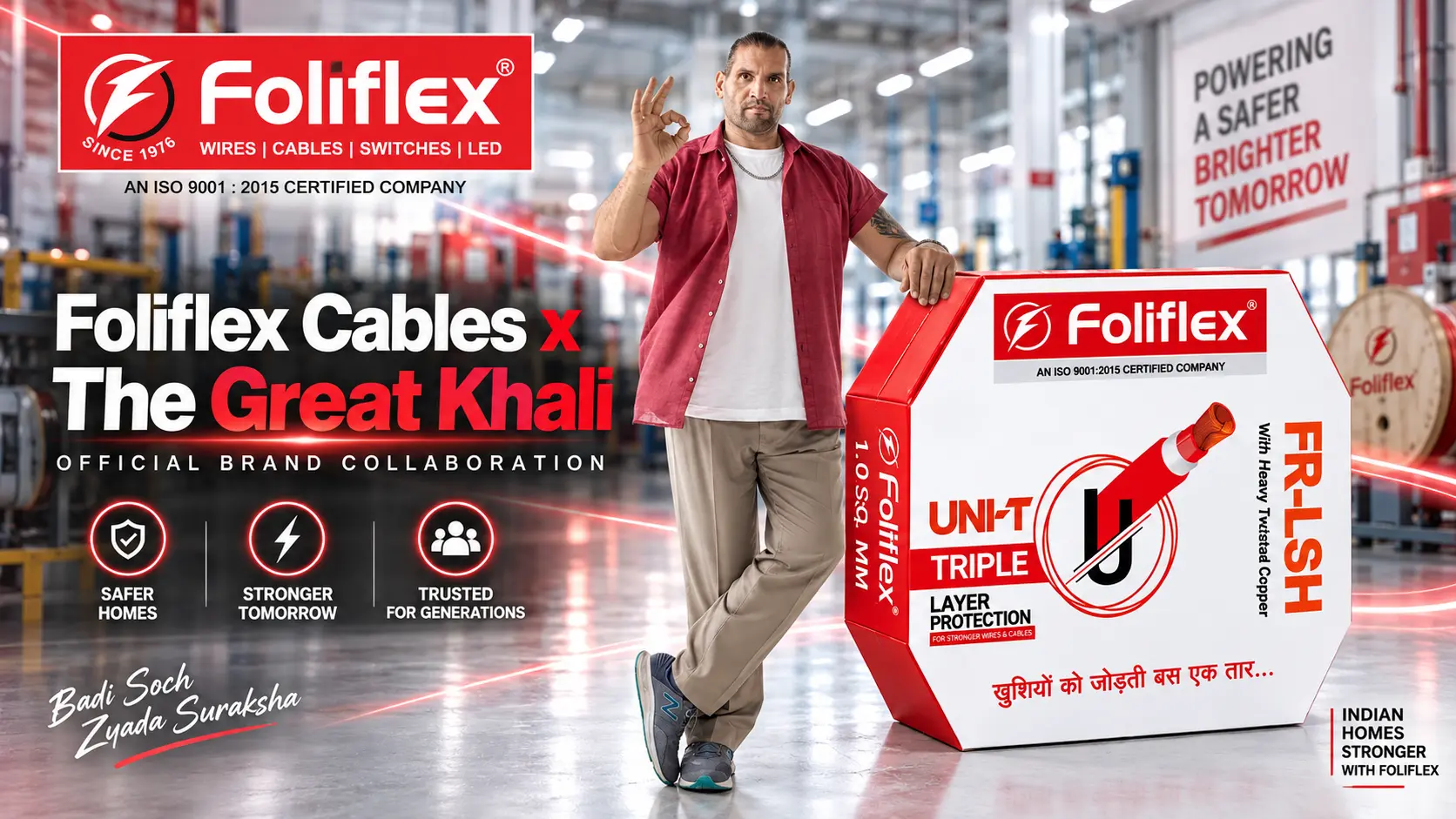 Foliflex Cables × The Great Khali: A Powerful Brand Collaboration