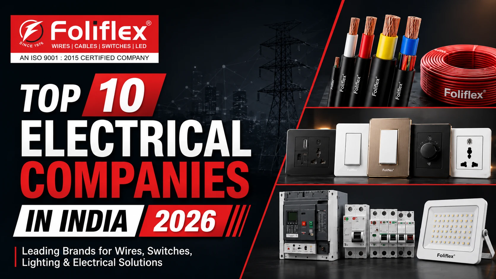 Top 10 Electrical Companies in India 2026 - Foliflex Cables blog