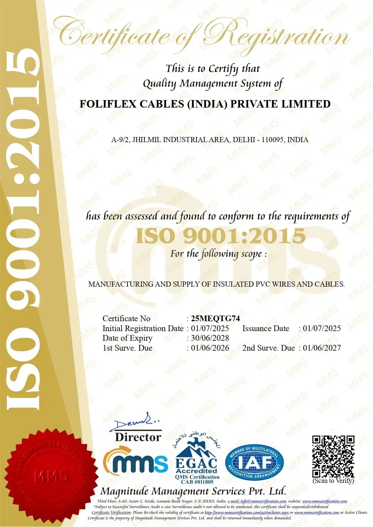 Foliflex certification document 10