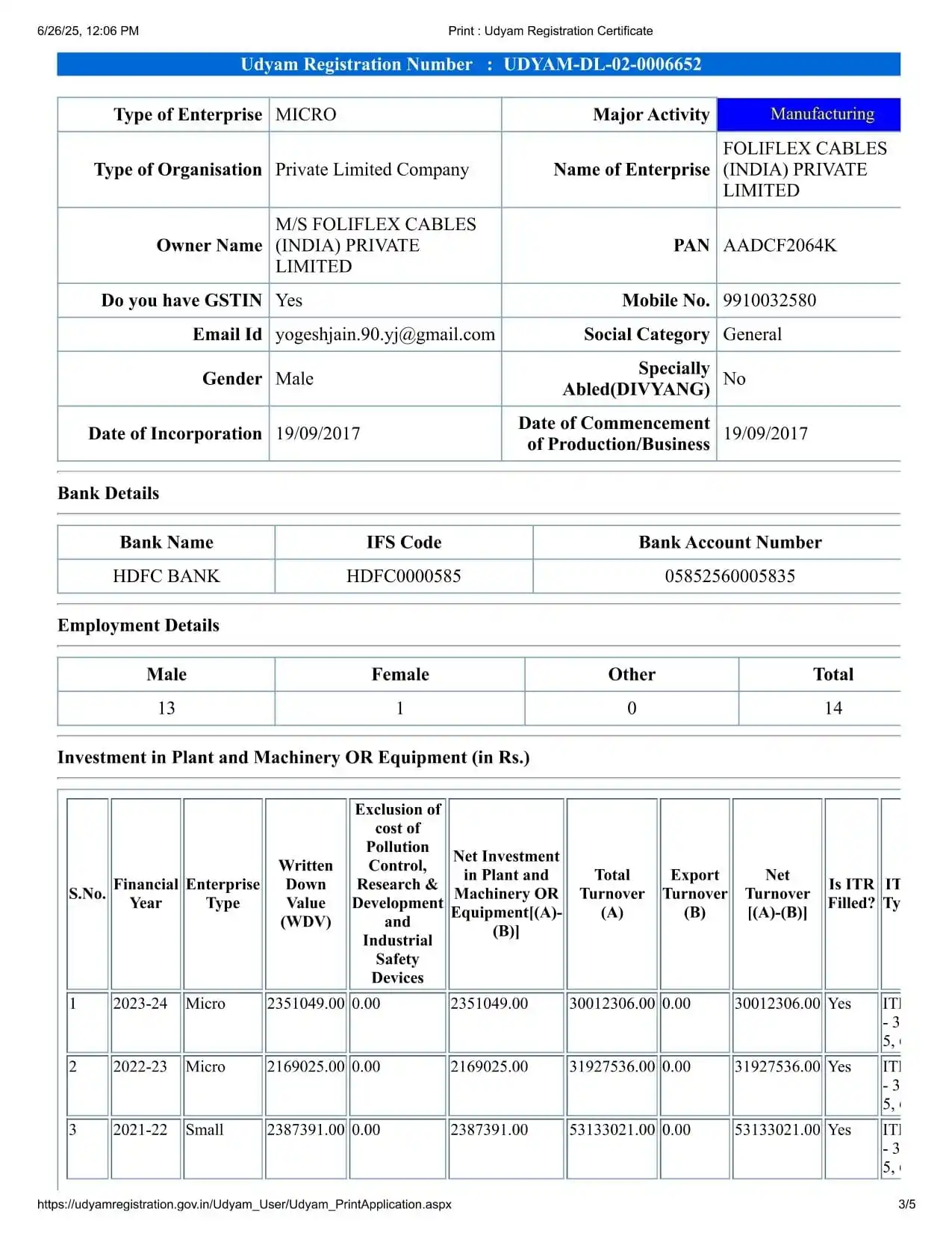 Foliflex certification document 15